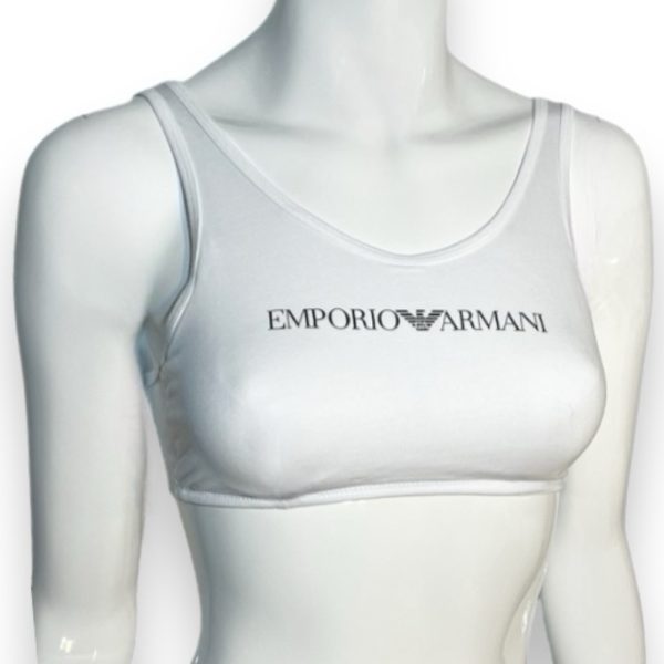 Emporio Armani | חזיית טופ לוגו לבנה אימפוריו ארמני