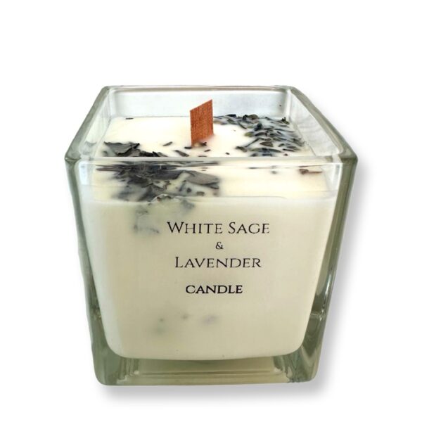 Lavender & White Sage | נר יוקרתי טבעי לבנדר ומרווה לבנה